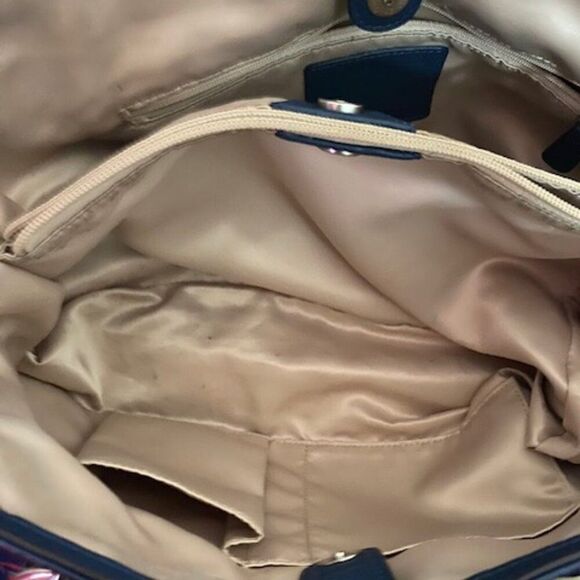 Coach F19043 Khaki/Navy Penelope Signature Satchel - Picture 8 of 10